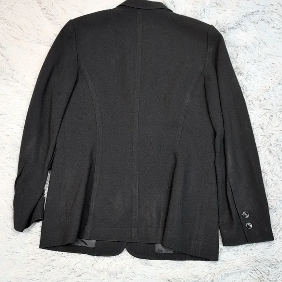 Vintage Talbots Jacket Womens 8 Black Blazer Preppy Career Comfort Pockets - Picture 2 of 10